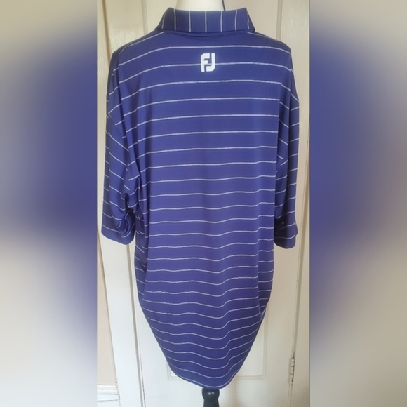FOOTJOY men's Large blue/ white stripe polo golf shirt‎ - Picture 2 of 8